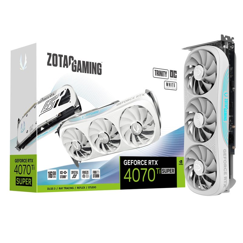 کارت گرافیک Zotac Gaming GeForce RTX 4070 Ti SUPER Trinity OC White Edition 16GB GDDR6X 256Bit