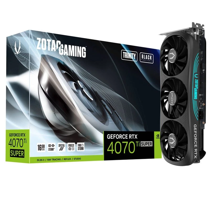 کارت گرافیک Zotac Gaming GeForce RTX 4070 Ti SUPER Trinity Black Edition 16GB GDDR6X 256Bit