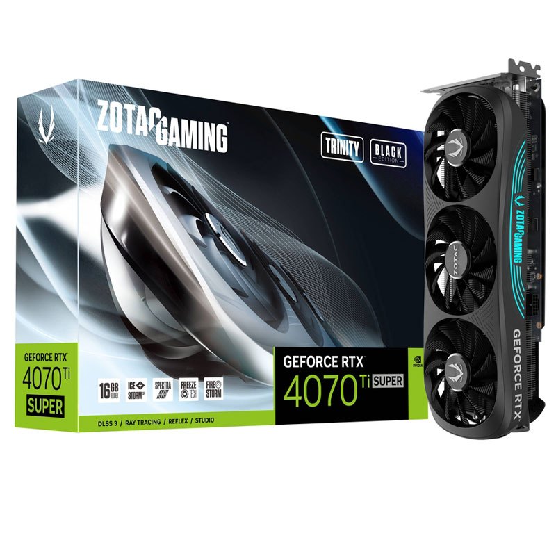 کارت گرافیک Zotac Gaming GeForce RTX 4070 Ti SUPER Trinity Black Edition 16GB GDDR6X 256Bit