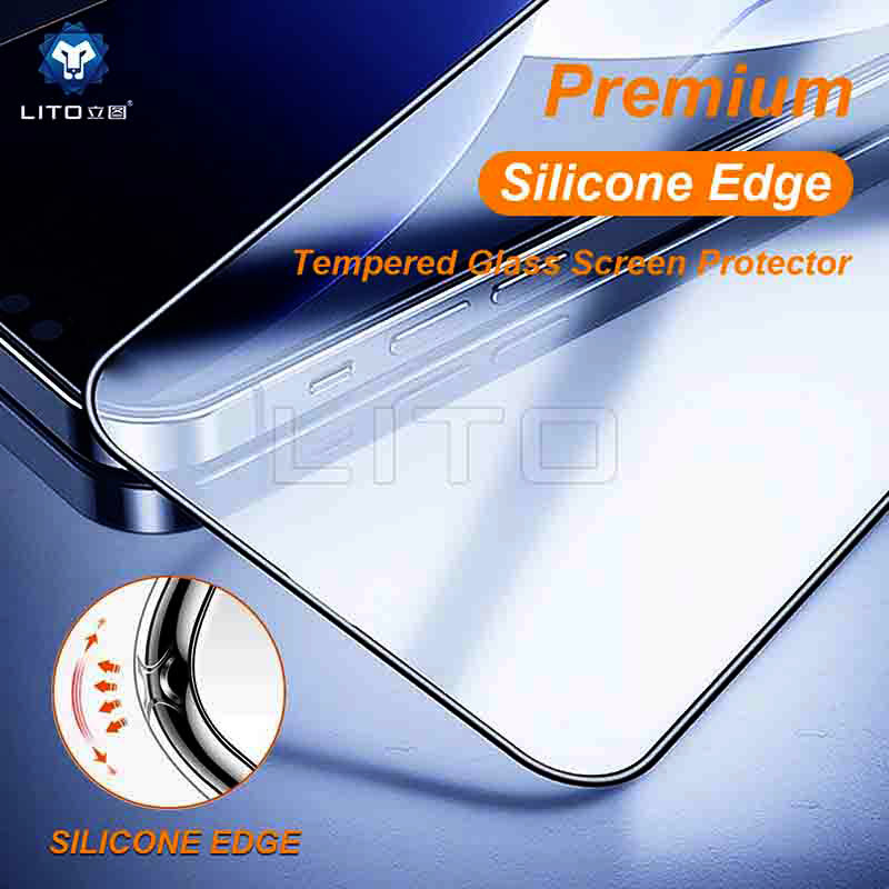 گلس لبه سیلیکونی لیتو آیفون iPhone 15 Pro Max