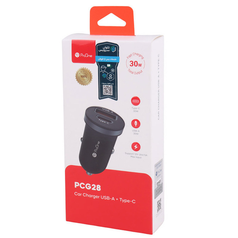 شارژر فندکی فست شارژ ProOne PCG28 3A PD 30W