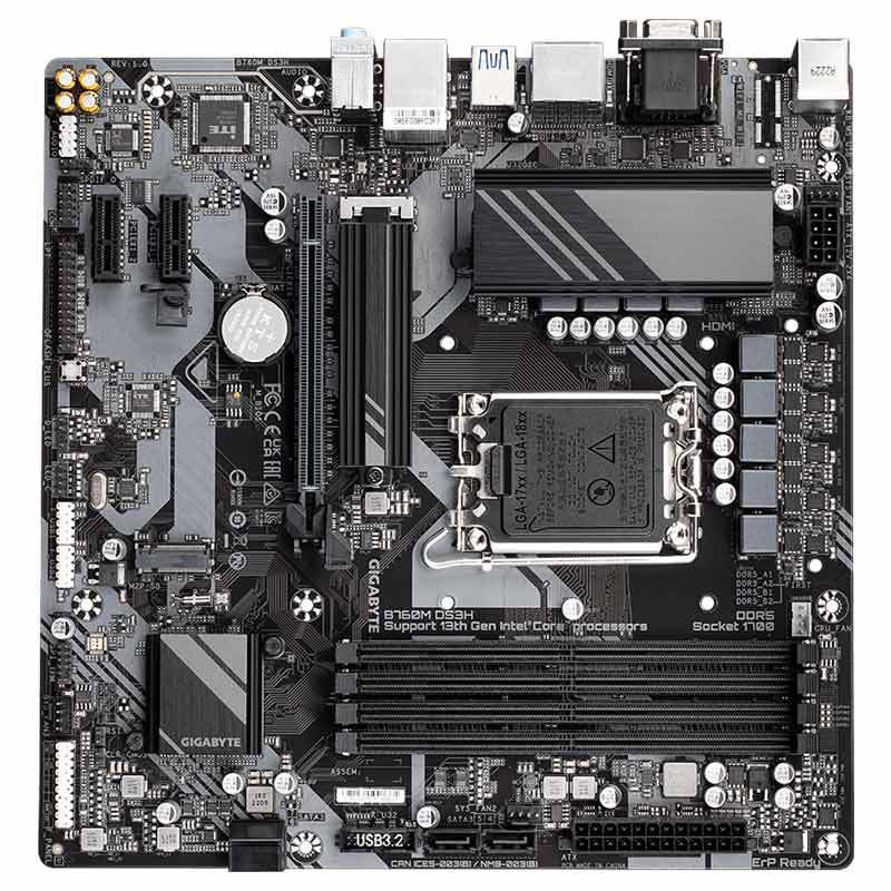 مادربرد گیگابایت Gigabyte B760M DS3H rev.1.0 DDR5 LGA 1700