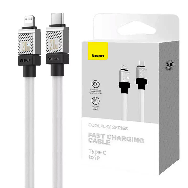 کابل تبدیل فست شارژ Baseus CoolPlay Series CAKW00010 Type-C To Lightning PD 20W 2m