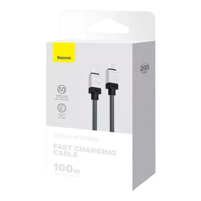 کابل تبدیل فست شارژ Baseus CoolPlay Series CAKW00030 Type-C to Type-C PD 100W 2m