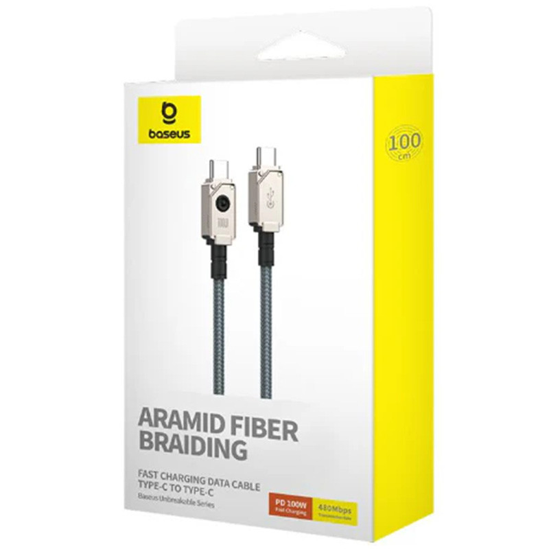 کابل تبدیل فست شارژ Baseus Unbreakable Series P10355800221-00 Type-C To Type-C PD 100W 1m