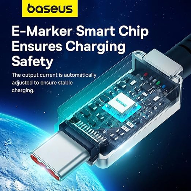 کابل تبدیل فست شارژ Baseus Unbreakable Series P10355800221-00 Type-C To Type-C PD 100W 1m
