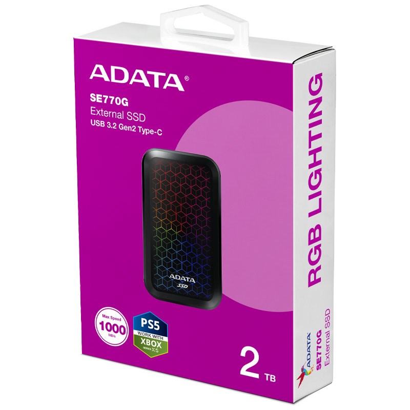 حافظه اکسترنال SSD ای دیتا ADATA SE770G RGB 2TB