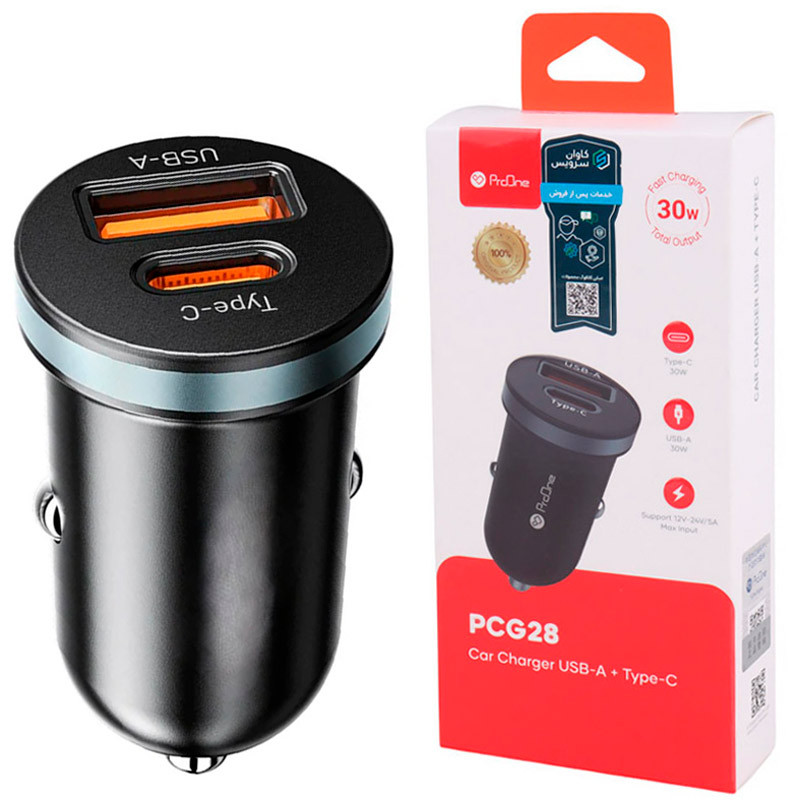 شارژر فندکی فست شارژ ProOne PCG28 3A PD 30W