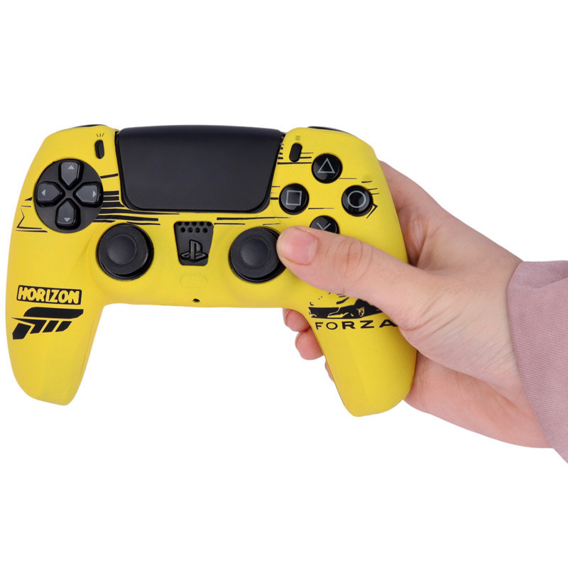 روکش دسته بازی PS5 طرح Forza Horizon زرد مشکی