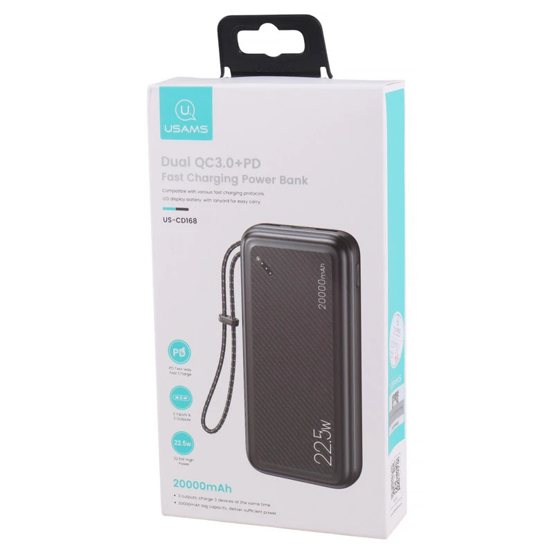 پاور بانک فست شارژ 20000 یوسامز Usams US-CD168 QC3.0 PD 22.5W
