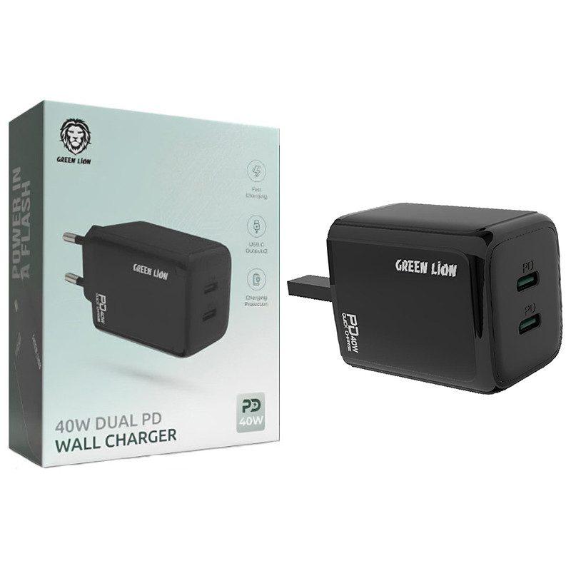 کلگی شارژ فست شارژ Green Lion GNPD40UCLWCBK 2Port PD 40W