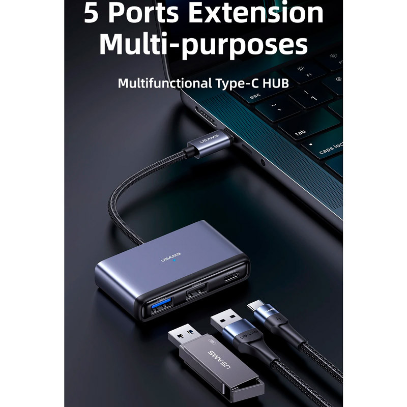 هاب 5 پورت Type-C یوسامز US-SJ628