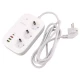 چند راهی 3 خانه برق ارت دار هوشمند کینگ استار KPS5170PD با کابل 2 متری + شارژر USB و Type-C