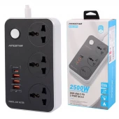 چند راهی 3 خانه برق کینگ استار KPS5145PD با کابل 2 متری + شارژ USB و Type-C