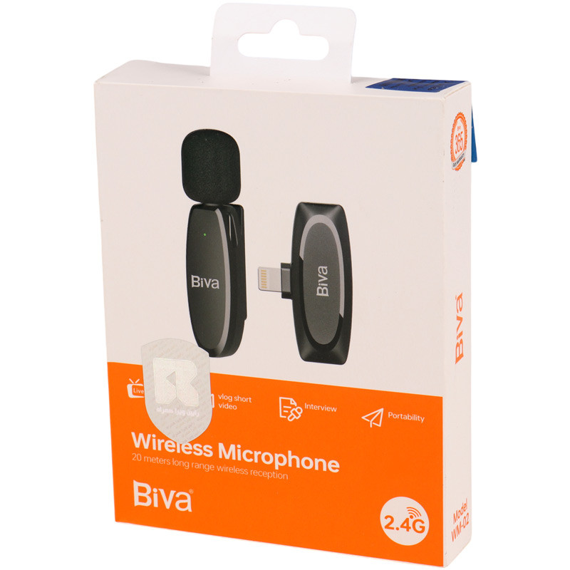 میکروفون یقه ای بی سیم Biva WM-02 Lightning