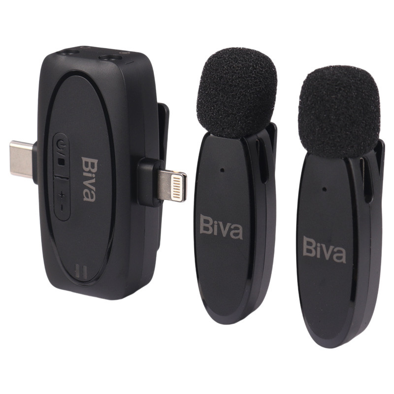 میکروفون یقه ای بی سیم Biva WM-03 Type-C/Lightning