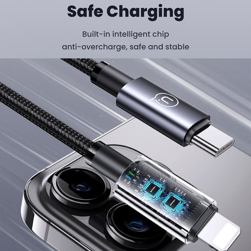 کابل تبدیل فست شارژ Usams US-SJ665 Type-C To Lightning 30W 2m