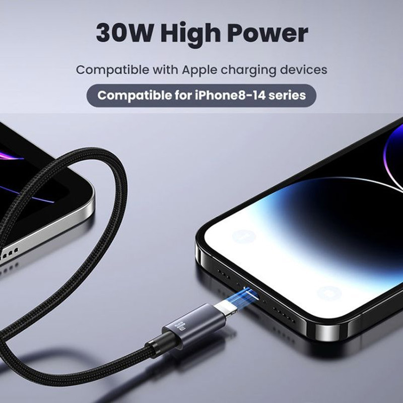 کابل تبدیل فست شارژ Usams US-SJ665 Type-C To Lightning 30W 2m