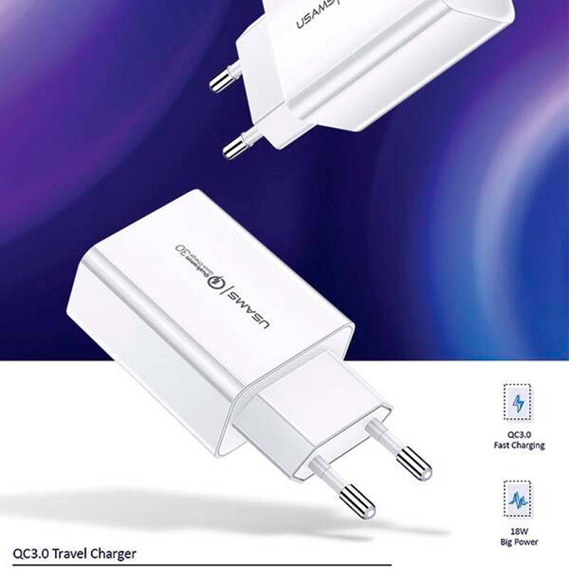 کلگی فست شارژ Usams US-CC083 3A QC3.0 PD 18W