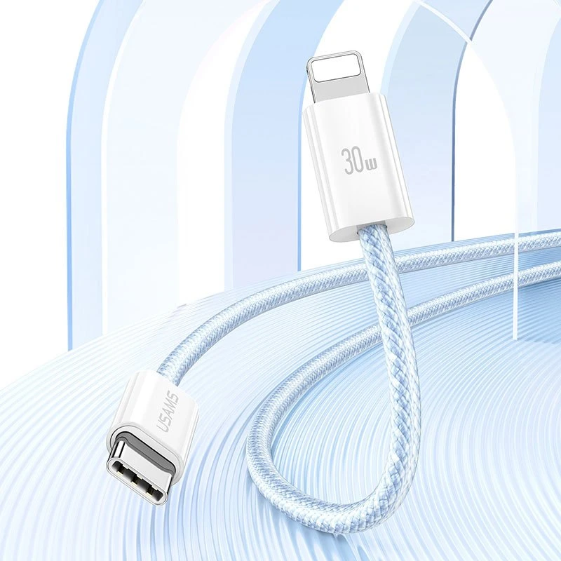 کابل تبدیل فست شارژ Usams US-SJ657 Type-C To Lightning PD 30W 1.2m