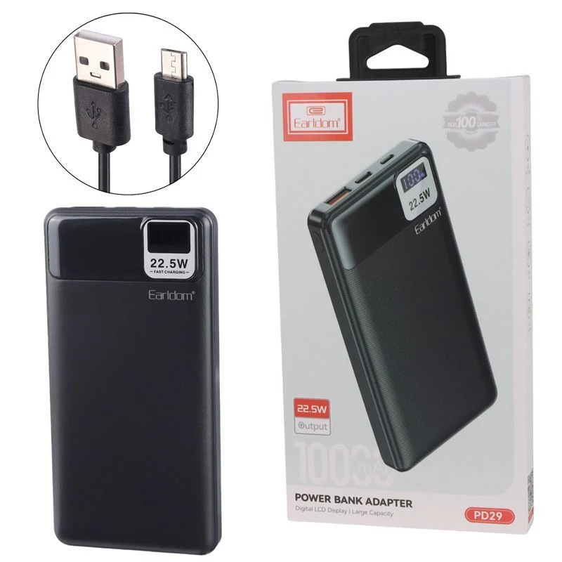 پاور بانک فست شارژ ارلدام ET-PD29 PD 22.5W ظرفیت 10000 میلی آمپر ساعت