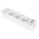 چند راهی ۳ خانه برق ارت دار ارلدام ES-SC13 با کابل 2 متری + شارژر USB و Type-C