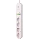 چند راهی 4 خانه برق ارت دار کینگ استار KPS5120 با کابل 2 متری + شارژر USB