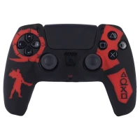 روکش دسته بازی PS5 طرح God Of War زمینه مشکی قرمز کد 1