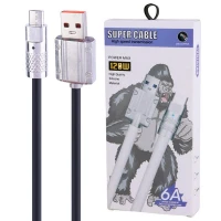کابل میکرو یو اس بی فست شارژ Super Cable 6A 120W 1m