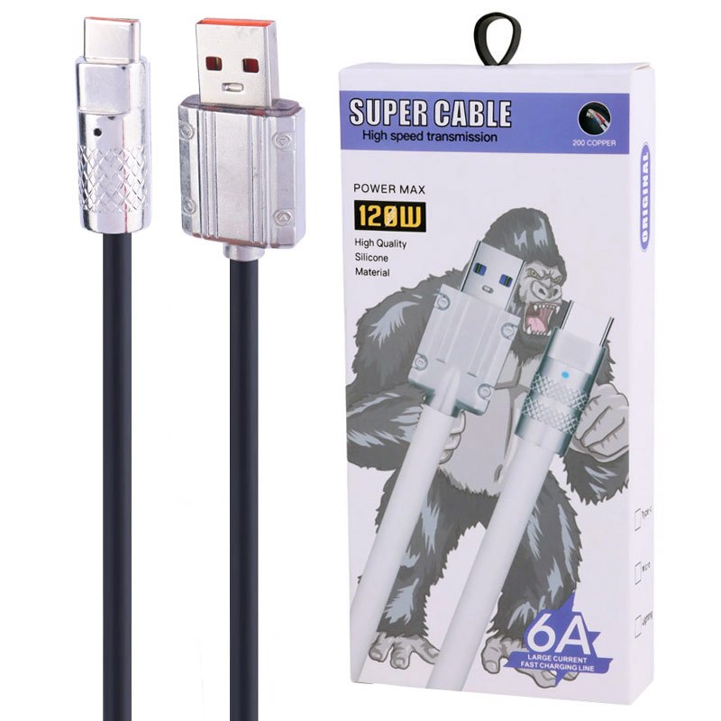 کابل تایپ سی فست شارژ Super Cable 6A 120W 1m