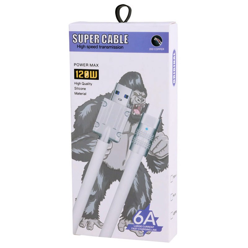 کابل تایپ سی فست شارژ Super Cable 6A 120W 1m