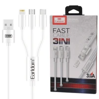 کابل 3 سر فست شارژ Earldom EC-IMC018 3A 1.2m