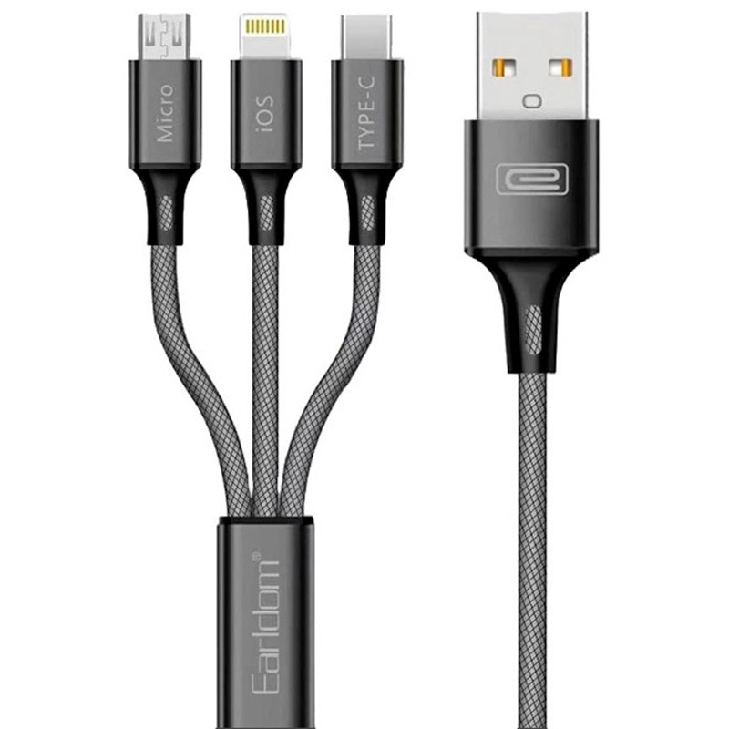 کابل 3 سر فست شارژ Earldom EC-IMC017 2.4A 1.2m