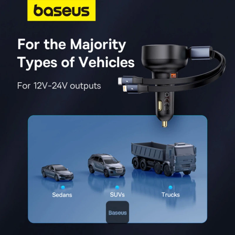 شارژر فندکی فست شارژ Baseus CCTXP-UCL 60W