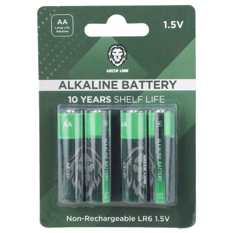 باتری چهارتایی قلمی Green Lion Alkaline LR6 GNAKBAA 1.5V AA