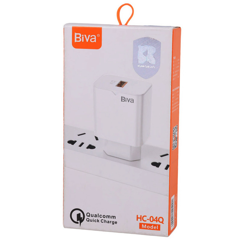 شارژر دیواری فست شارژ Biva HC-04Q 3A QC PD 18W + کابل تایپ سی