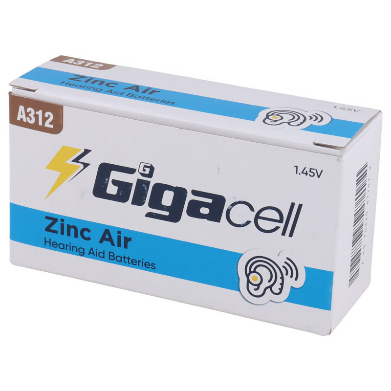 باتری سمعکی Gigacell Zinc Air A312 بسته 6 عددی