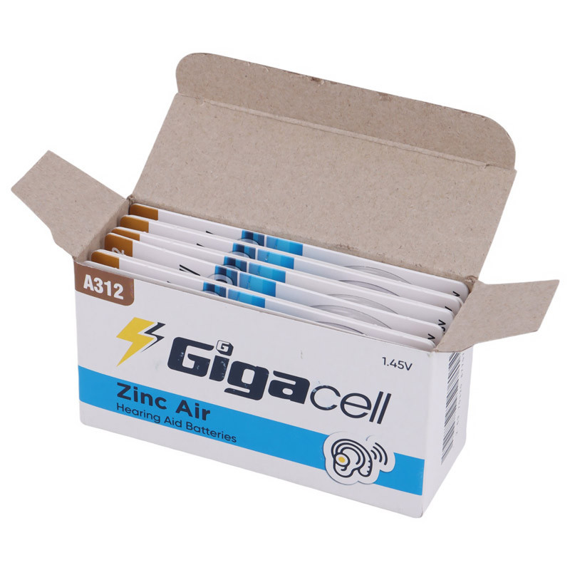 باتری سمعکی Gigacell Zinc Air A312 بسته 6 عددی