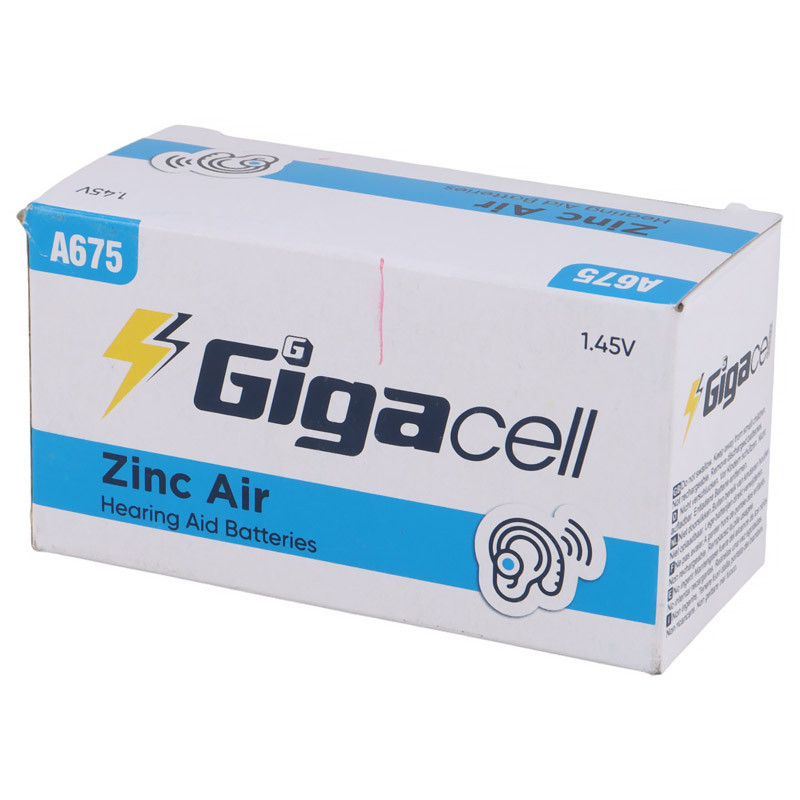 باتری سمعکی Gigacell Zinc Air A675 بسته 6 عددی