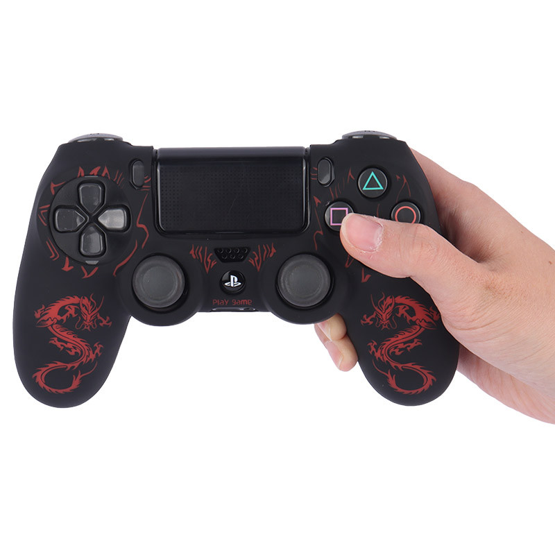 روکش دسته بازی PS4 طرح اژدها مشکی قرمز کد 2
