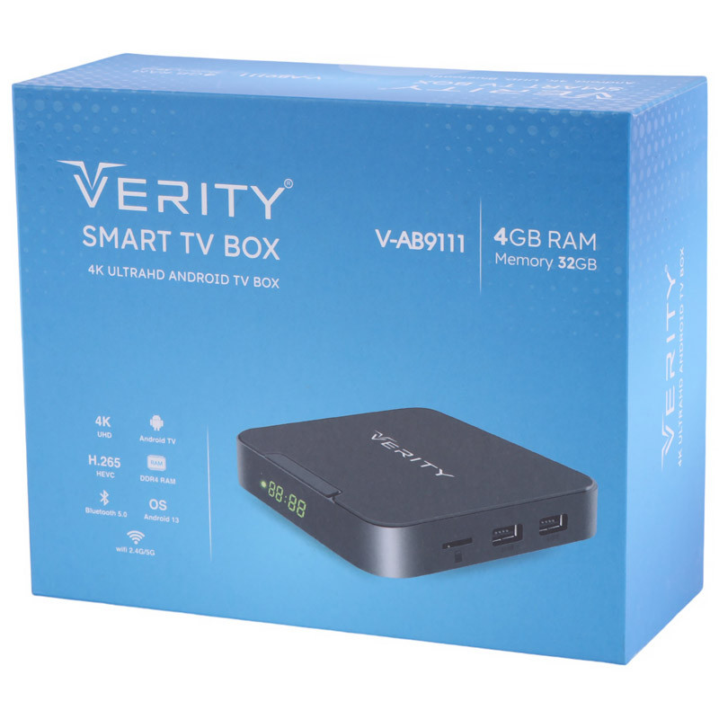 اندروید باکس Verity V-AB9111 4K + ریموت کنترل