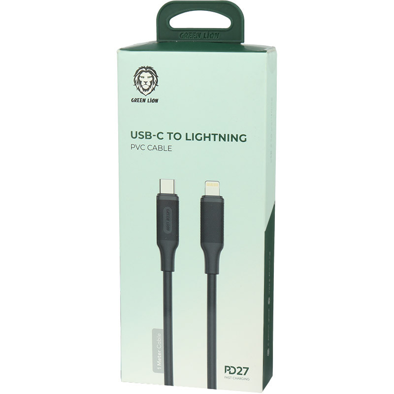 کابل تبدیل فست شارژ Green Lion GNPVC27CTLBK Type-C To Lightning PD 27W 1M