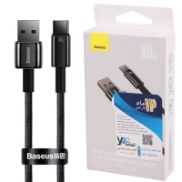 کابل تایپ سی فست شارژ Baseus Tungsten Gold CAWJ00010 6A 100W 2m