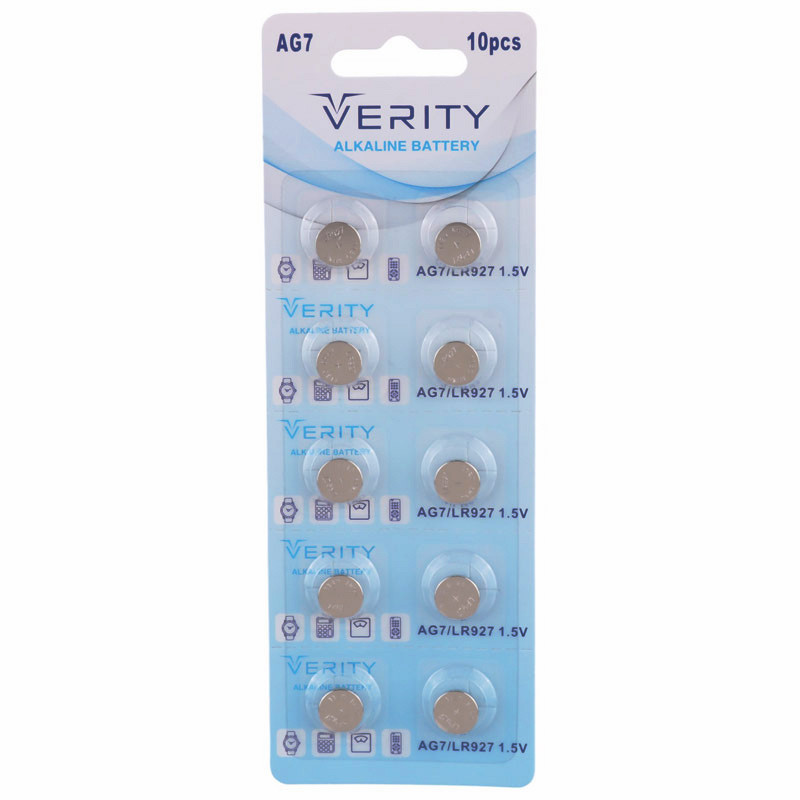 باتری سکه ای Verity Alkaline AG7 بسته 10 عددی