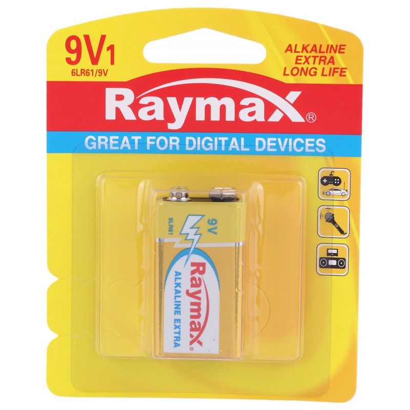 باتری کتابی Raymax Alkaline Extra 6LR61 9V