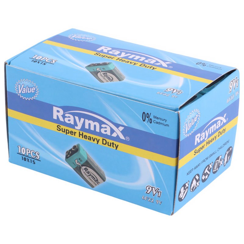 باتری کتابی Raymax Super Heavy Duty 6F22 9V شرینک