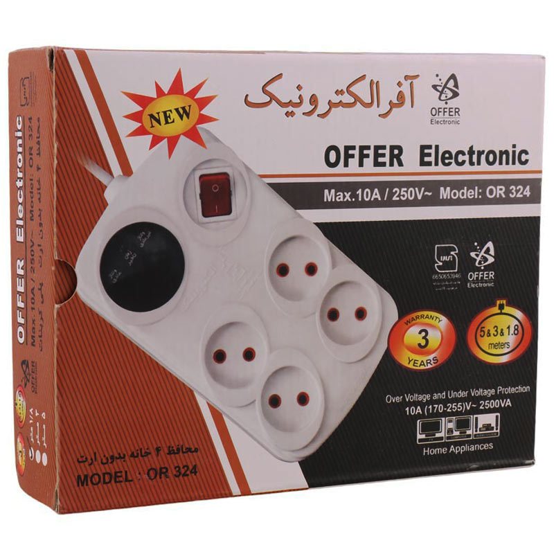 محافظ برق کامپیوتر و صوتی تصویری 4 خانه آفر الکترونیک Offer Electronic OR-324