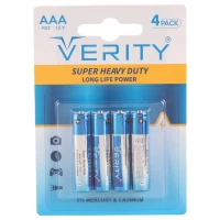 باتری چهارتایی نیم قلمی Verity Super Heavy Duty R03 1.5V AAA