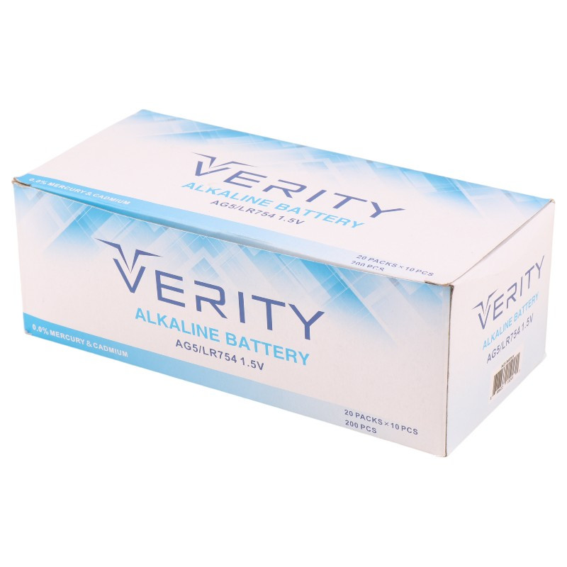 باتری سکه ای Verity Alkaline AG5 بسته 10 عددی