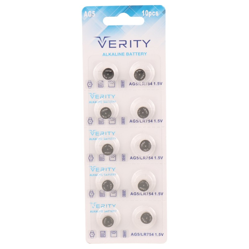 باتری سکه ای Verity Alkaline AG5 بسته 10 عددی